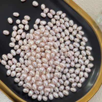 6 mm Warm Rice Halbbohrte Süßwasserperlen