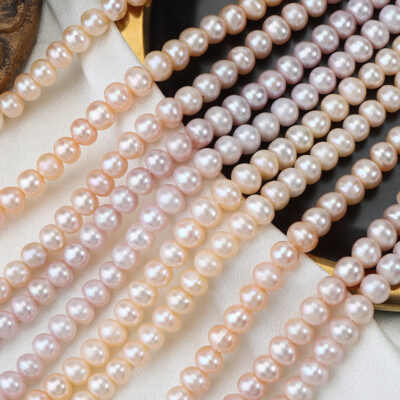 Perlas de agua dulce naturales multicolores sin núcleo, de 7-8 mm