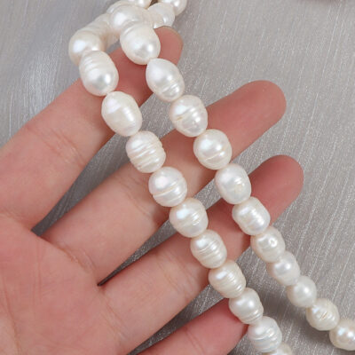 8-9mm Natural Threaded Rice Grain Freshwater Pearls