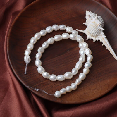 8mm Natural High Luster Big Hole Baroque Freshwater Pearls