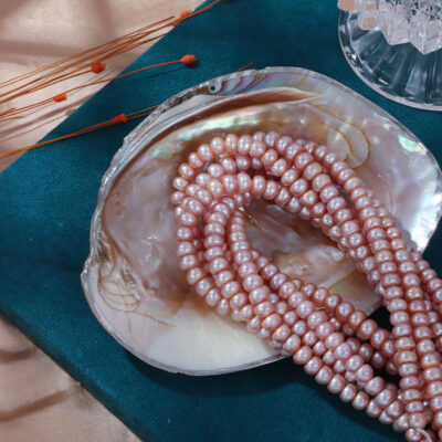 8mm Pink Purple Natural Button Freshwater Pearls