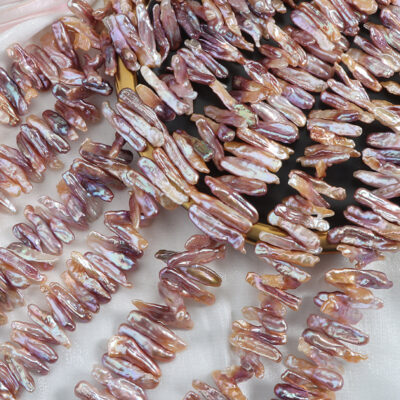 Iridescent Natural Multicolor Lute Freshwater Pearls