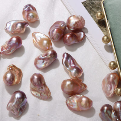 Large Natural Iridescent Free Form Baroque Freshwater Pearls