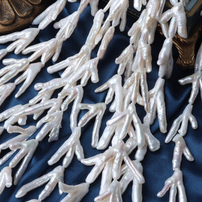 Perles d'eau douce baroques naturelles en forme de pattes de poulet