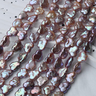 Natürliche violette Süßwasserperlen in Schmetterlingsform