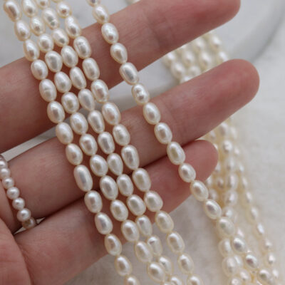 Perlas de agua dulce de arroz de alta calidad de 1,8-5 mm