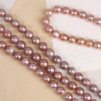 12-14mm Wrinkled Near Round Edison Freshwater Pearls