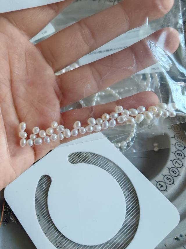No Hole 3-4mm Mini Baroque Flat Back Freshwater Pearls photo review