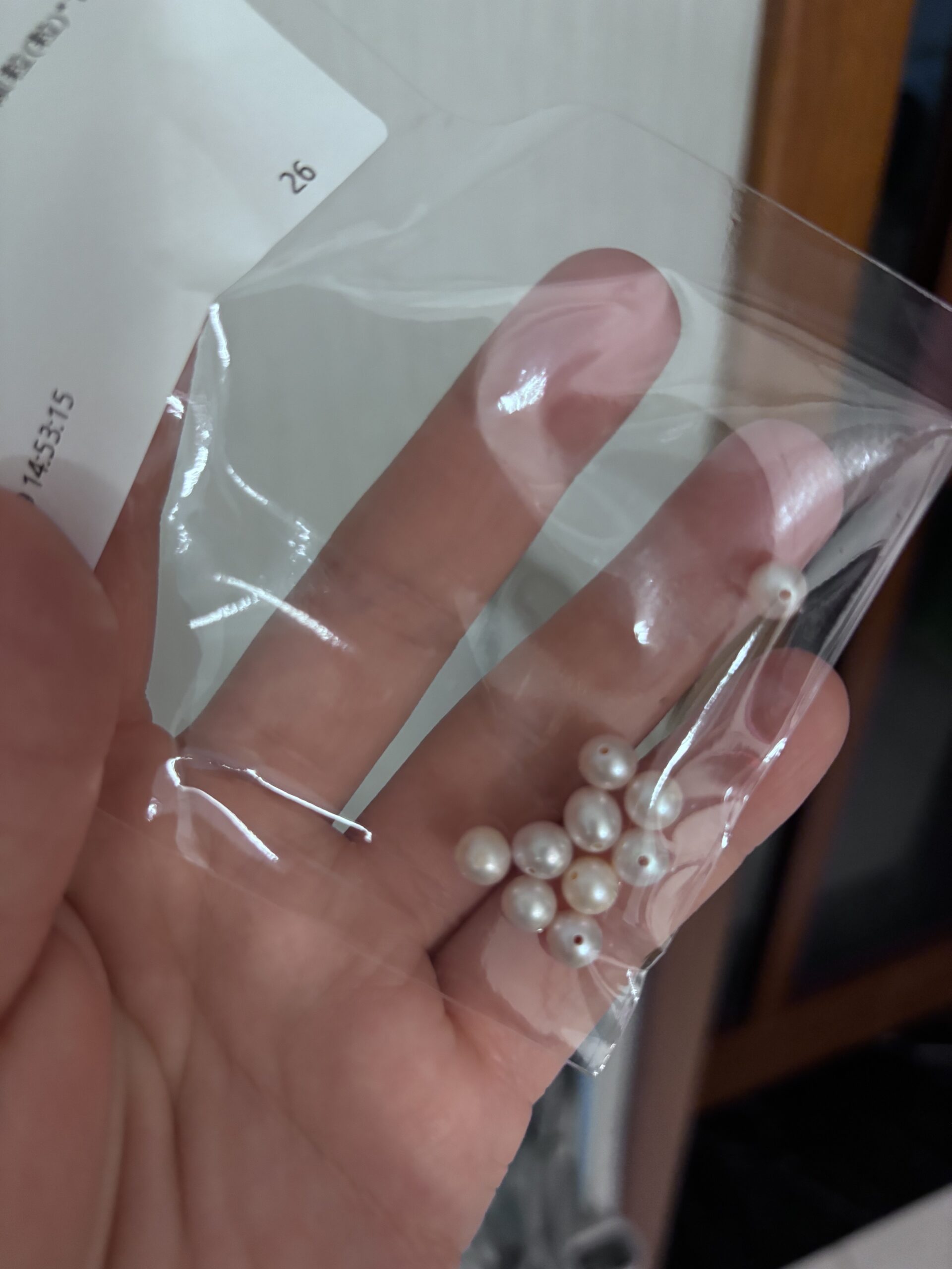 Perlas de agua dulce semiperforadas de 5-5,5 mm, casi redondas, para joyería (revisión fotográfica)