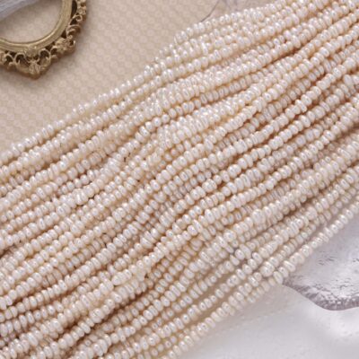 Perles d'eau douce naturelles de forme libre à dos plat de 4 mm