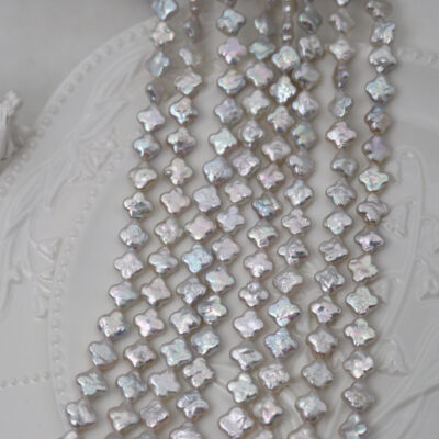 6 mm hochwertige Süßwasserperlen in Form eines vierblättrigen Kleeblatts