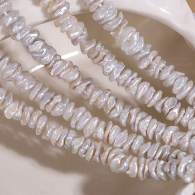 7-9mm Natural Recycled Free Form Keshi Freshwater Pearls