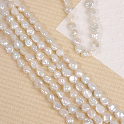 Perlas Keshi de agua dulce de forma libre de alta calidad de 7 mm