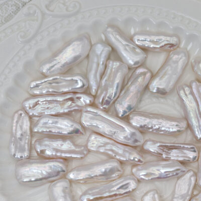 8-10mm High Luster No Hole Natural Freshwater Biwa Pearls