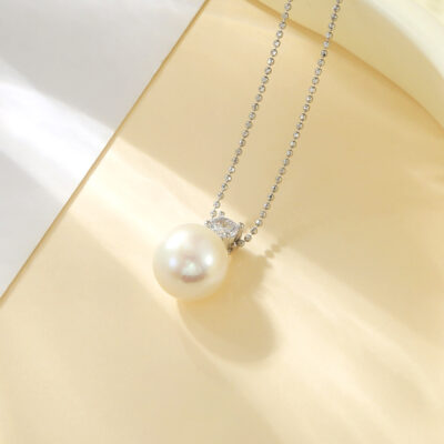 925-Silver-Freshwater-Pearl-Diana-Pendant-Necklace-Over-Details