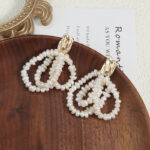 Boucles d'oreilles à pampilles en argent sterling 925 et perles baroques