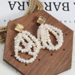 Boucles d'oreilles à pampilles en argent sterling 925 et perles baroques