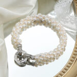 Collier et bracelet chenille en perles d'eau douce - Détails - Afficher