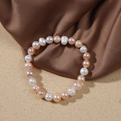 Freshwater-Pearl-Elastic-Candy-Color-Bracelet-Over-Show