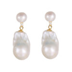 S925-14K-Gold-Süßwasserperle-Irreguläre-Ohrringe-Details