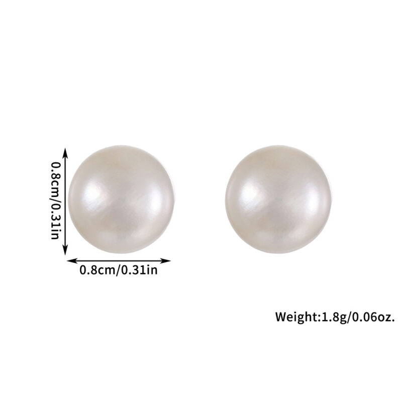 Pendientes de perla de agua dulce S925-4A con forma de bollo - Detalles