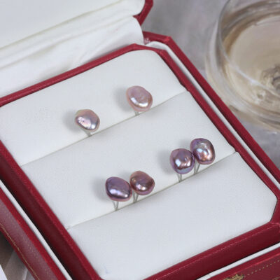S925-Purple-Freshwater-Baroque-Pearl-Stud-Earrings-Over-Details