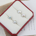Pendientes de plata 925 con perlas de agua dulce barrocas. Detalles.