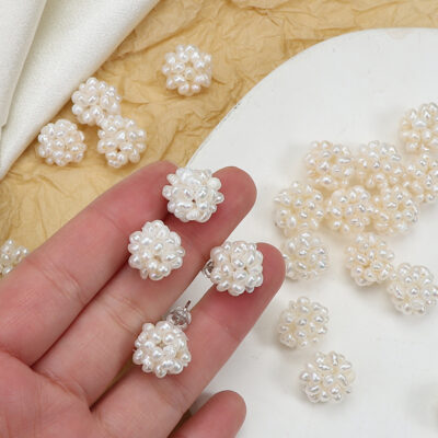 Boucles d'oreilles florales françaises en argent S925 et perles d'eau douce