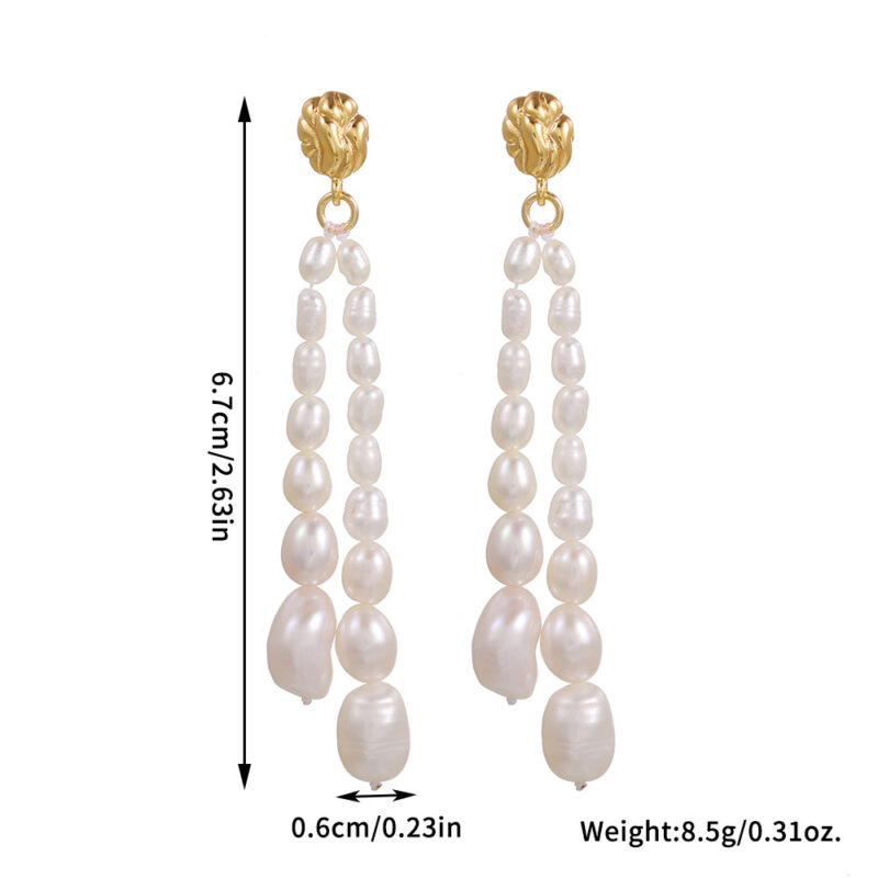 S925-Silber-Goldplattierte Barockperlen-Ohrringe – Details