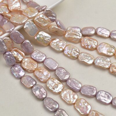 Perlas de agua dulce barrocas cuadradas de color de 12 mm