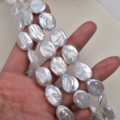 14-18mm Oval Natural Coin Freshwater Pearls