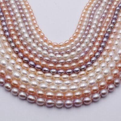 2-9mm Strong Luster Natural Rice Shaped Freshwater Pearls