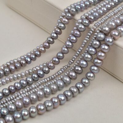 3-9mm Dyed Grey Flat Back Freshwater Pearls