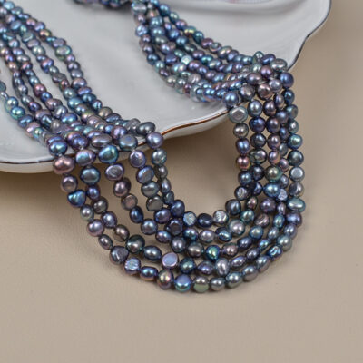 4-9mm Dyed Peacock Green Black Freshwater Pearls