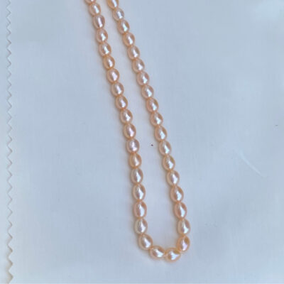 5-6m High Quality Pink Rice Shaped Freshwater Pearls