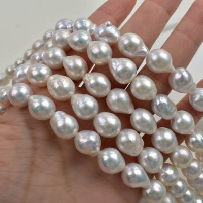 Perlas de agua dulce barrocas naturales en forma de lágrima de 9-10 mm
