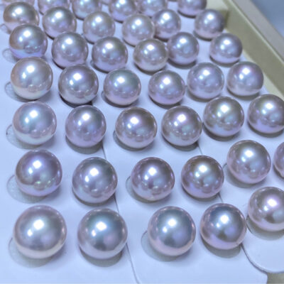 A Pair of 12-13mm High Quality Round Freshwater Pearls