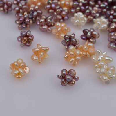 Natural Round Handwoven Flower Ball Freshwater Pearls