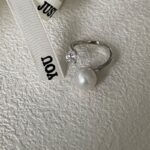 8-9 mm runder Süßwasserperlenring aus Silber mit Silberschliff – Vorderansicht