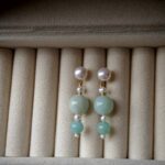 Boucles d'oreilles Edison en argent 925 et cristal rose nacré : détails et présentation