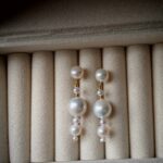 Boucles d'oreilles Edison en argent 925, perles et cristal rose