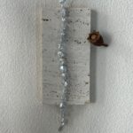 Ensemble collier et perles baroques bleues en pépites