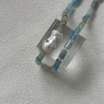 Collier baroque en cristal bleu et turquoise - Détails