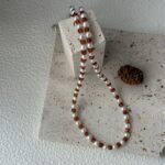 Collier de perles de grenat et de perles d'eau douce