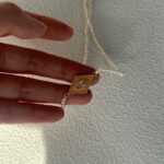 Collier de perles œil-grec avec pendentif en argent plaqué or