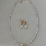 Collar de perlas de agua dulce con forma de corazón rosa