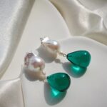 S925-Barock-Süßwasser-Perlen-Glas-Tropfenohrringe-Details