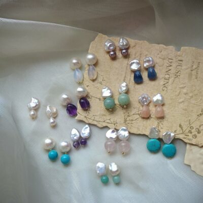 S925-Keshi-Perlen-Türkis-Kristall-Ohrstecker