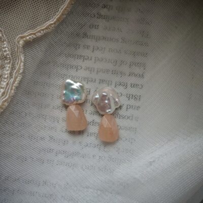 S925-Keshi-Perlen-Türkis-Kristalle-Ohrstecker-Show