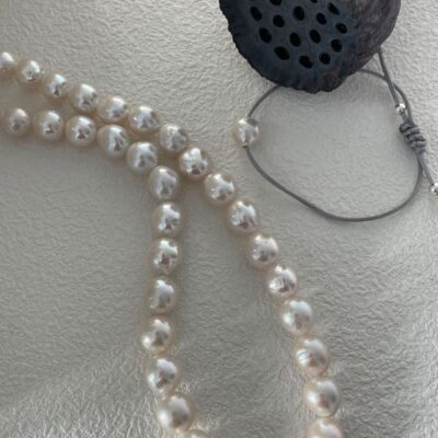 Collier Edison en argent 925 avec perles d'eau douce de 9 à 11 mm.